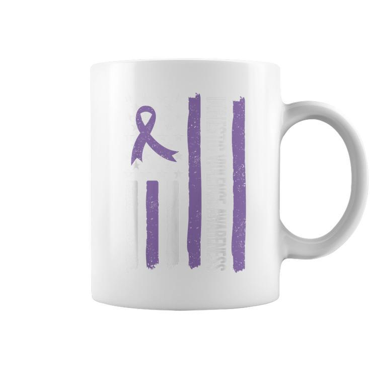 Domestic Violence Awareness Month American Flag Ribbon Coffee Mug