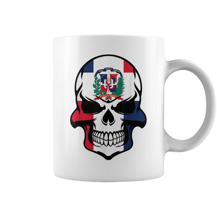 Dominican Flag Skull Cool Dominican Republic Skull Dominican Republic Funny Gifts Coffee Mug