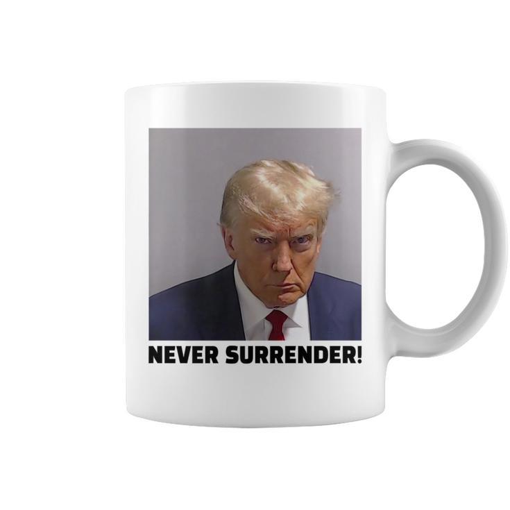 Donald Trump Mug Shot Never Surrender Coffee Mug