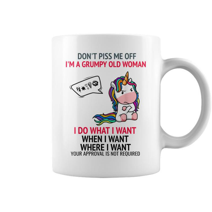 Dont Piss Me Off Im A Grumpy Old Woman Cute Unicorn Funny  Coffee Mug