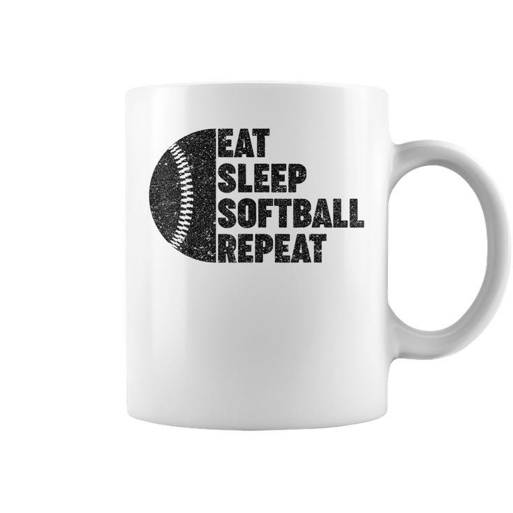 Eat Sleep Softball Repeat Ns Girls Boys Kids Men Women Softball Funny Gifts Coffee Mug