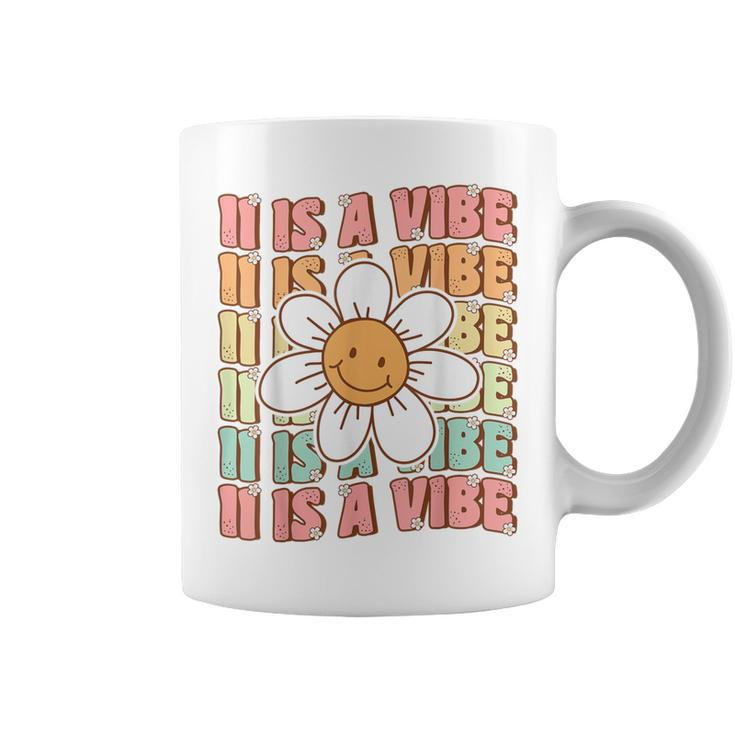 Eleven Is A Vibe Groovy 11Th Birthday Party Daisy Flower Coffee Mug
