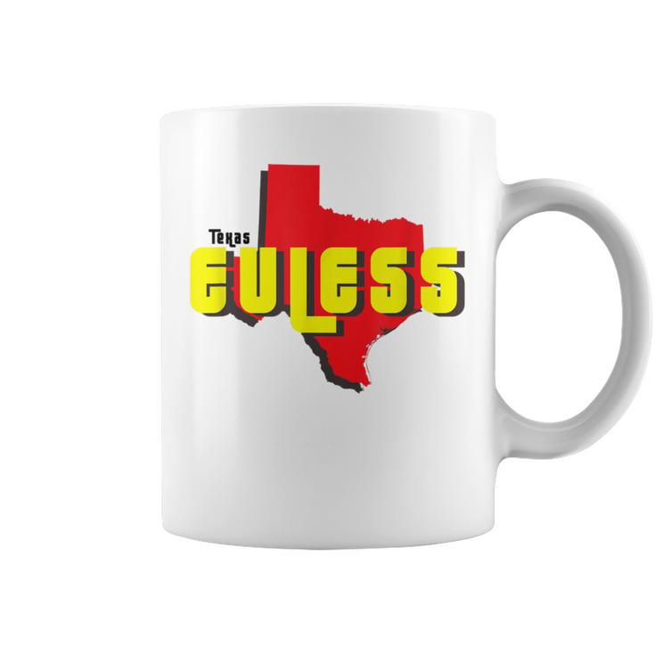 Euless Texas State Outline Retro Tx Coffee Mug