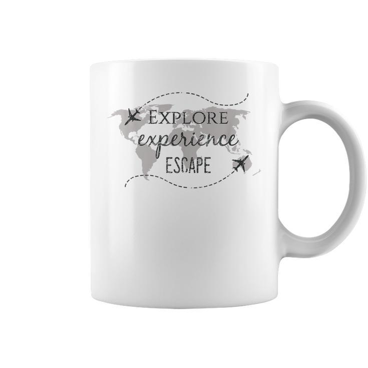 Explore Experience Escape Travel Quote World Traveler Coffee Mug