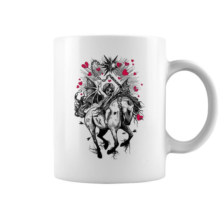 Fallen Angel On Demon Horse Aesthetic Horror Occult Aesthetic Coffee Mug