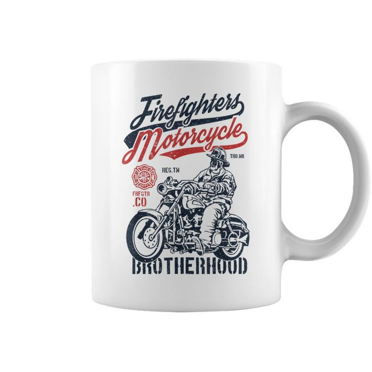 Firefighter Motorcycle  Retro Fireman Coffee Mug
