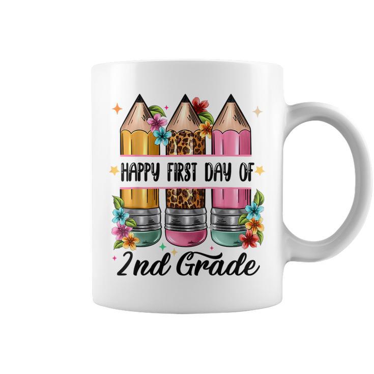 First Day Of 2Nd Grade Teacher Leopard Pencil Back To School Coffee Mug