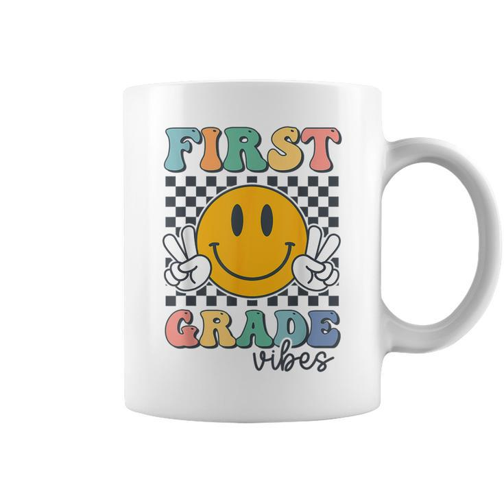 First Grade Vibes Retro Smile Back To School 1St Grade Team  Coffee Mug