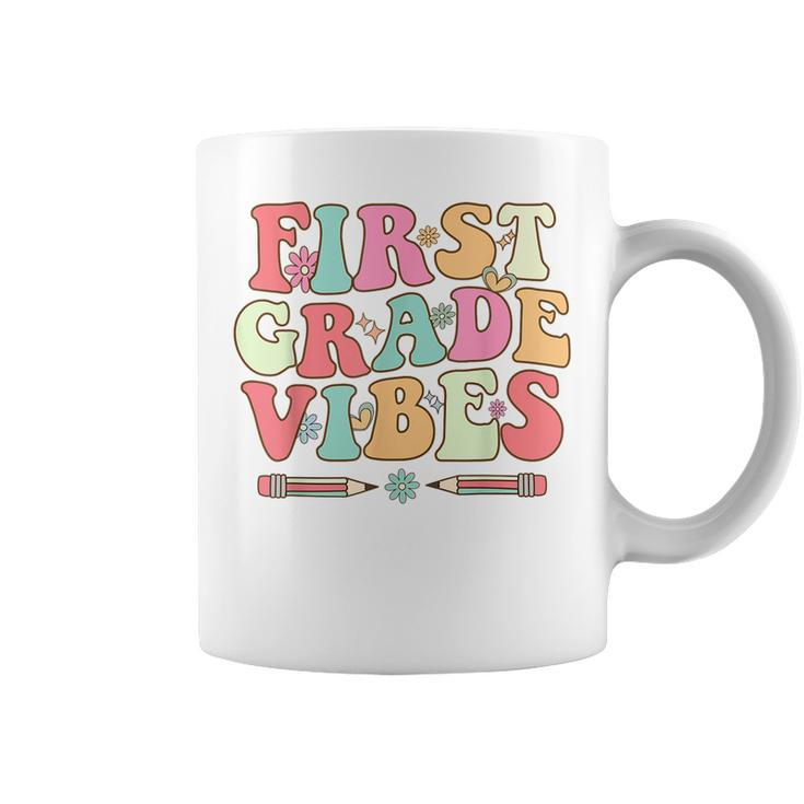 First Grade Vibes Back To School Retro 1St Grade Teacher Coffee Mug