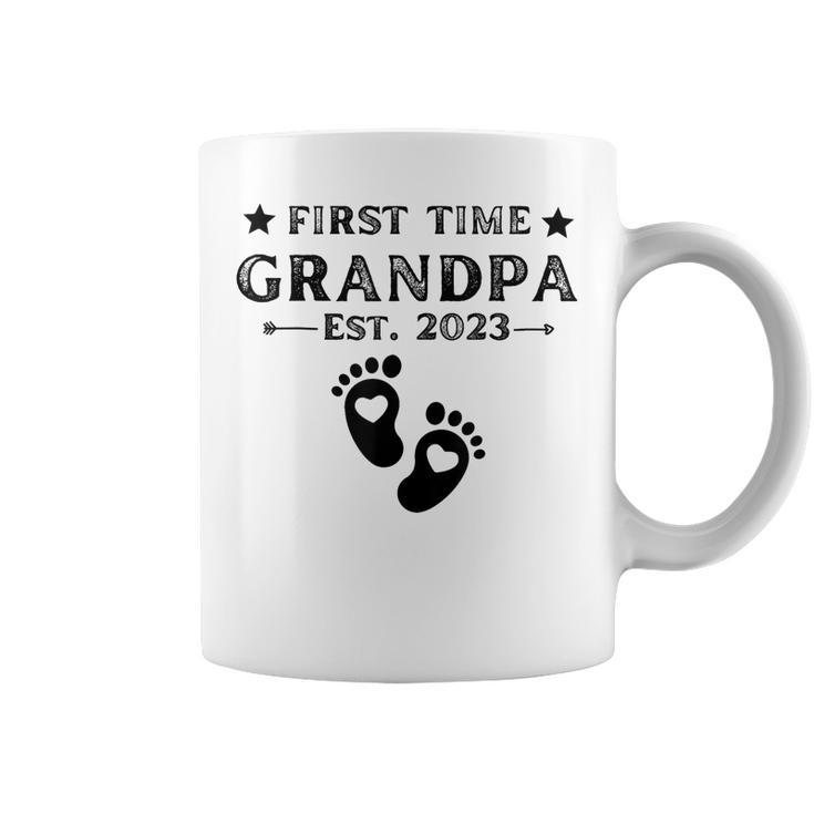 First Time Grandpa 2023 For Grandfather Funny Fathers Day  Coffee Mug