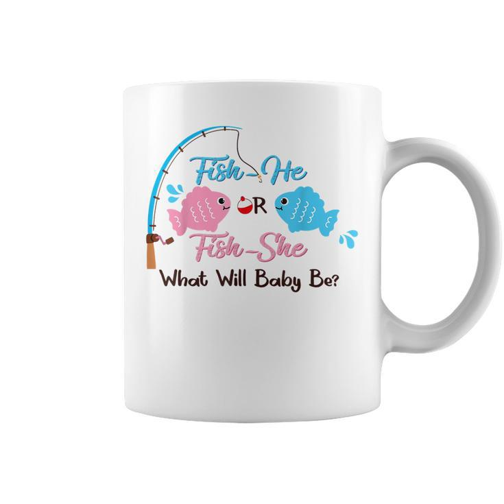 Fish-He Or Fish-She Gender Reveal Decorations Gone Fishing Coffee Mug