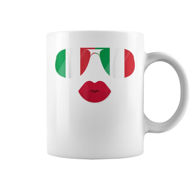 Flag Italia Sunglasses Lips  Italian Flags Italy  Coffee Mug