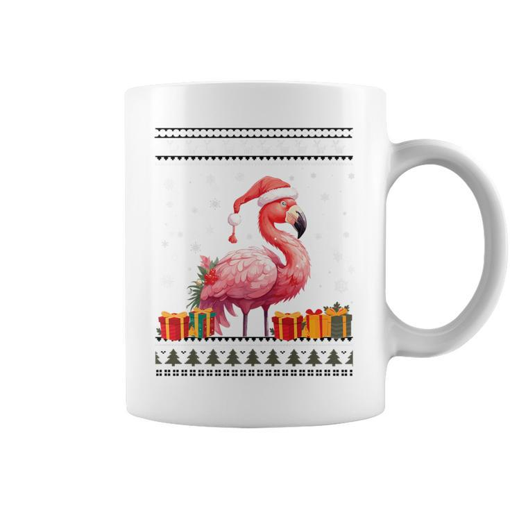 Flamingo Christmas Santa Hat Ugly Christmas Sweater Coffee Mug
