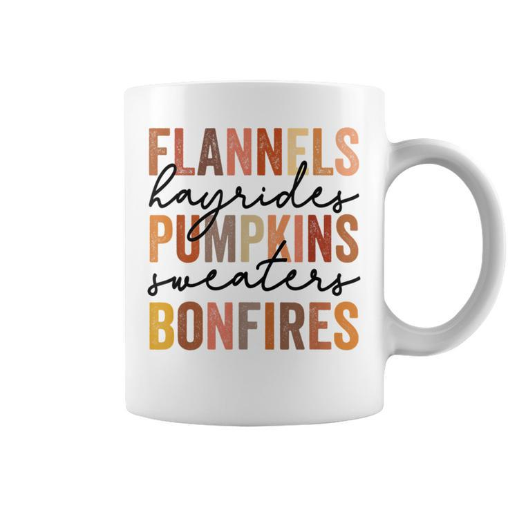 Flannels Hayrides Pumpkins Vintage Sweaters Bonfires Autumn Autumn Coffee Mug