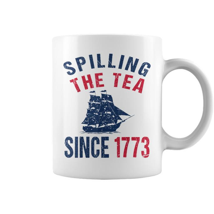 Fun 4Th Of July Spilling The Tea Since 1773 History Teacher Coffee Mug