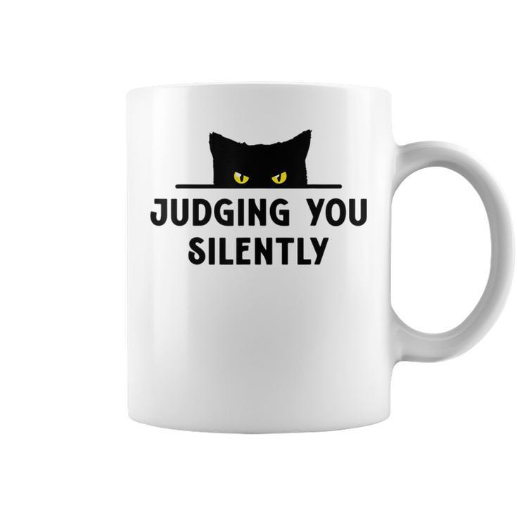 Funny Black Cat Judging You Silently Animal Pet Lover   Coffee Mug