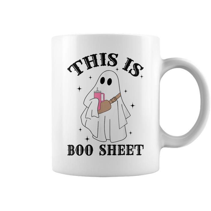 This Is Boo Sheet Spider Decor Ghost Spooky Halloween Coffee Mug