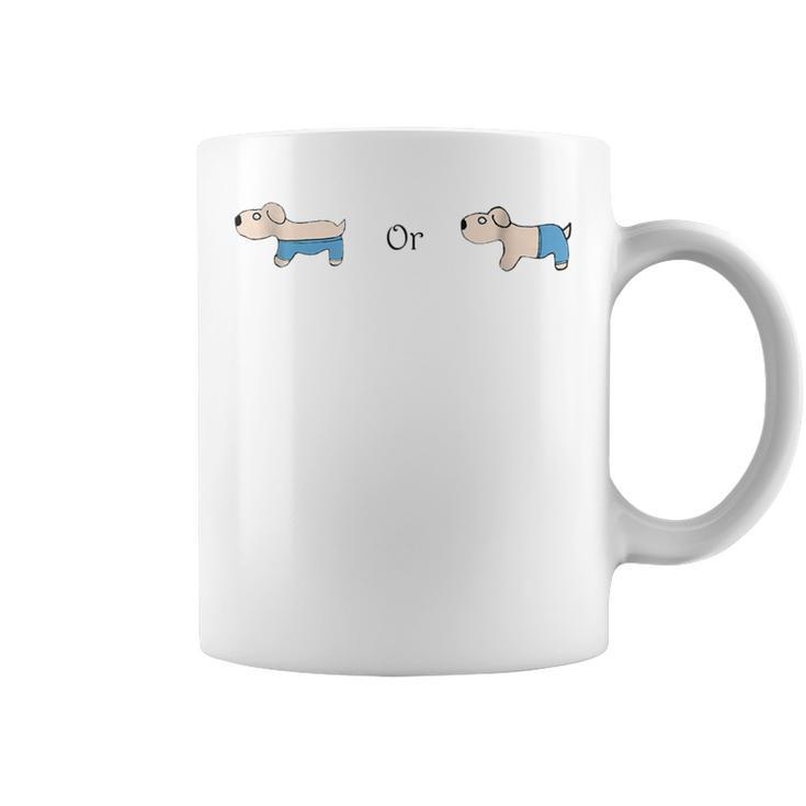 Funny Cartoon Doodle  Dog Pants Coffee Mug