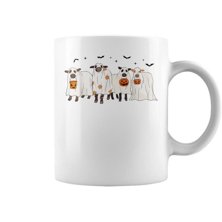 Cow Ghost Halloween Farmer Trick Or Treat Cow Lover Coffee Mug