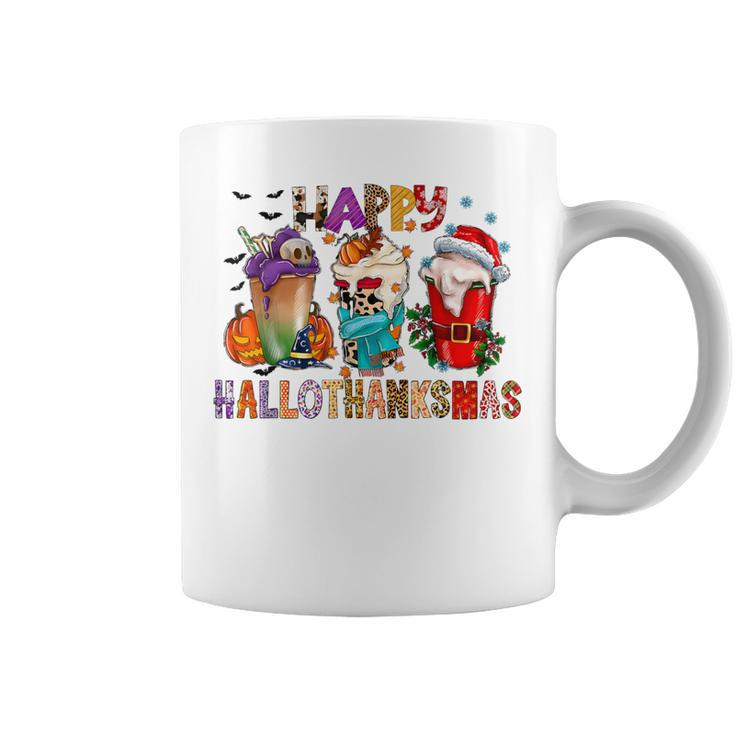 Halloween Thanksgiving Christmas Happy Hallothanksmas Coffee Mug