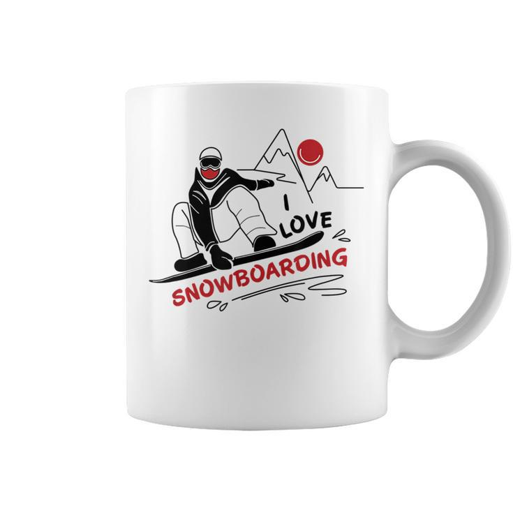 Funny I Love Snowboarding  Snow Lovers Gift Snowboarding Funny Gifts Coffee Mug
