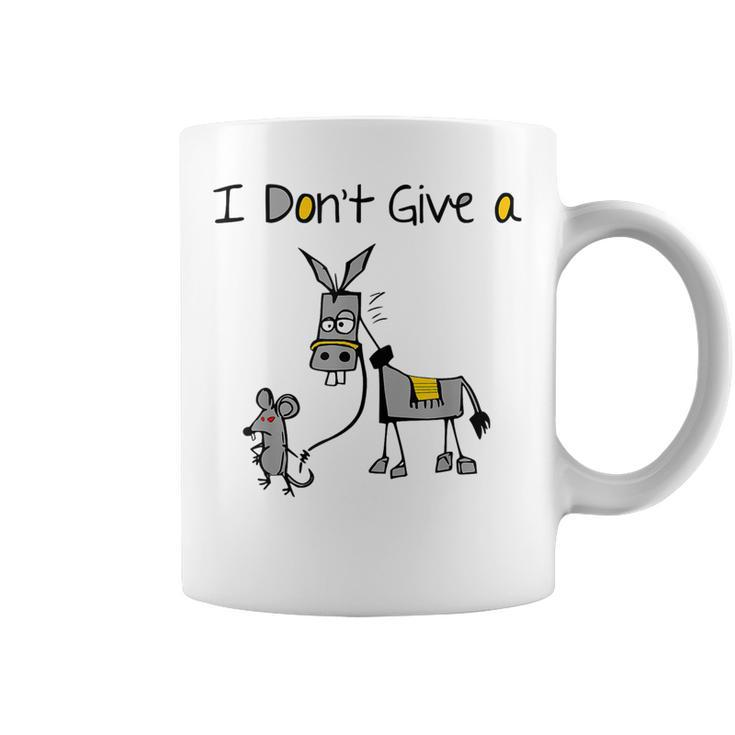 Mouse Walking A Donkey I Don't Give Rats Ass Mouse Coffee Mug
