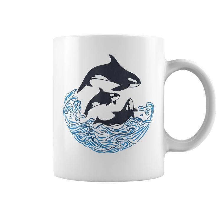 Funny Orca Killer Whales Bouquet Orca Family Cool Pisces  Coffee Mug