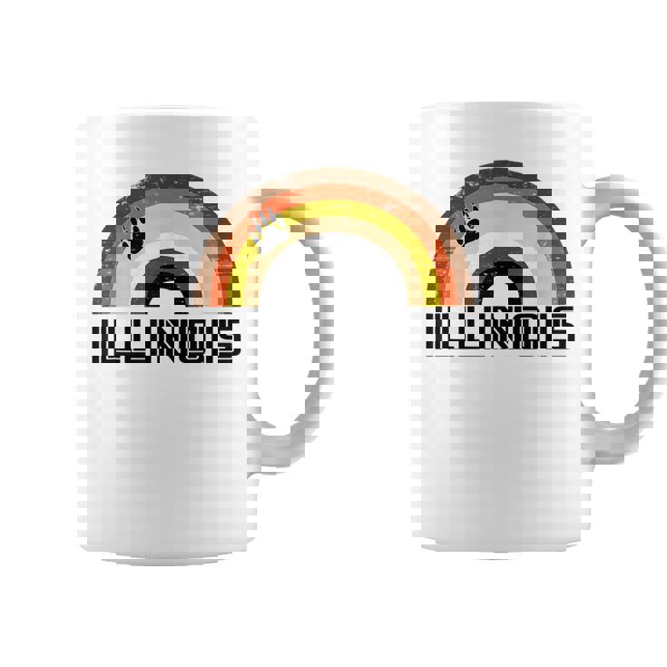Gay Bear Illinois Rainbow Pride Vintage Distressed Coffee Mug