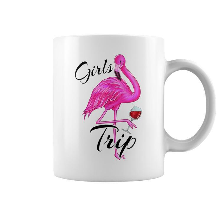 Girls Trip Vacation Bachelorette Flamingo Red Wine Women  Coffee Mug
