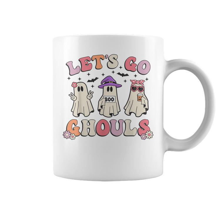 Lets Go Ghouls Retro Halloween Ghost Toddler Girl Coffee Mug
