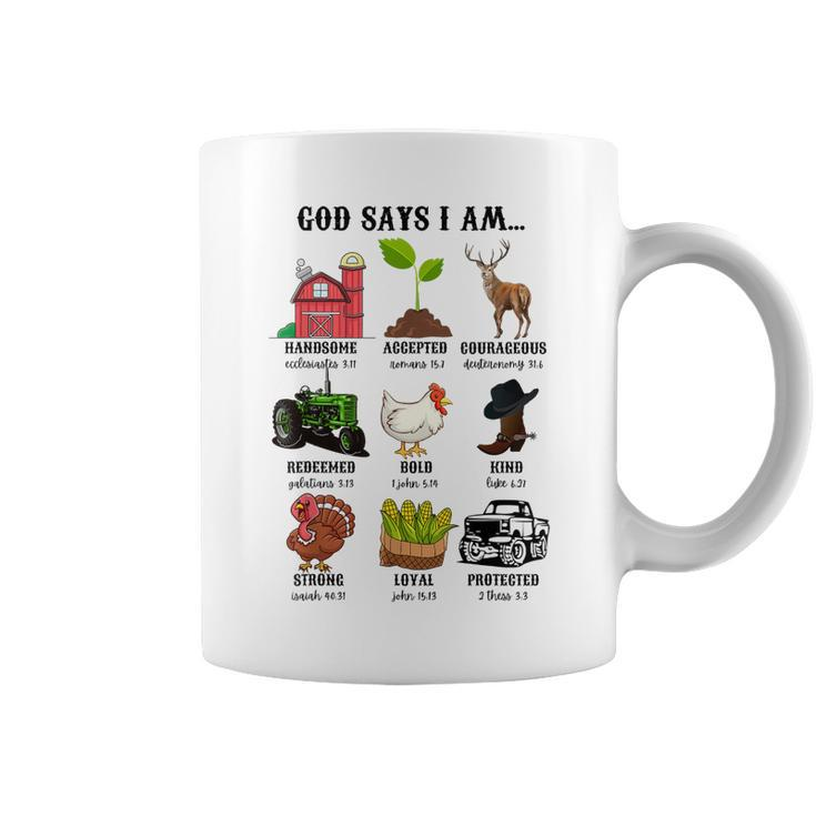 God Says I Am…Funny Farm Animal Christian Believer Western  Coffee Mug