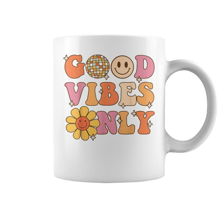 Good Vibes Only Peace Love 60S 70S Tie Dye Groovy Hippie  Coffee Mug