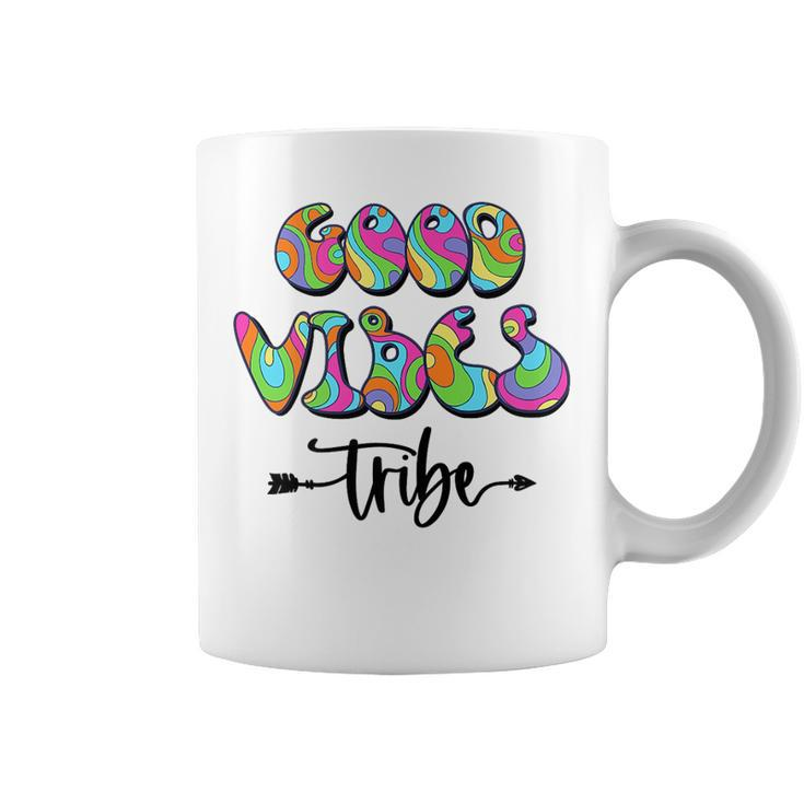Good Vibes Tribe Colorful Retro Groovy Good Vibes Funny Gifts Coffee Mug
