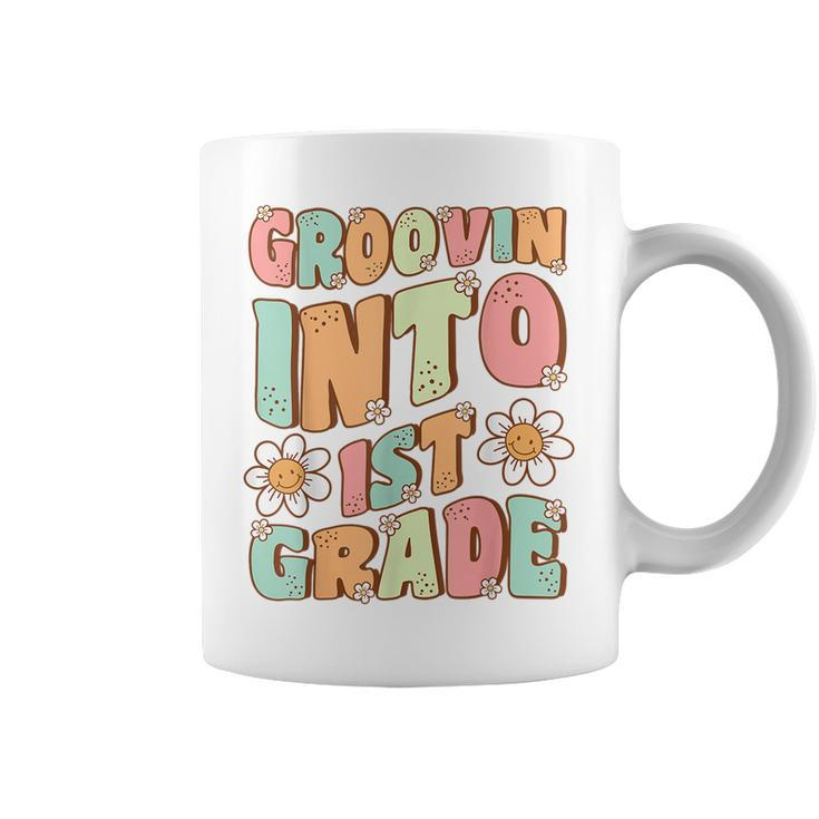 Groovin Into 1St Grade Cute Groovy First Day Of 1St Grade Coffee Mug