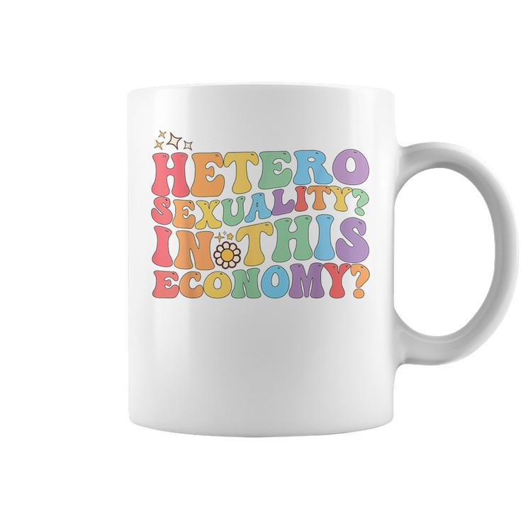 Groovy Hetero Heterosexuality In This Economy Lgbt Pride  Coffee Mug