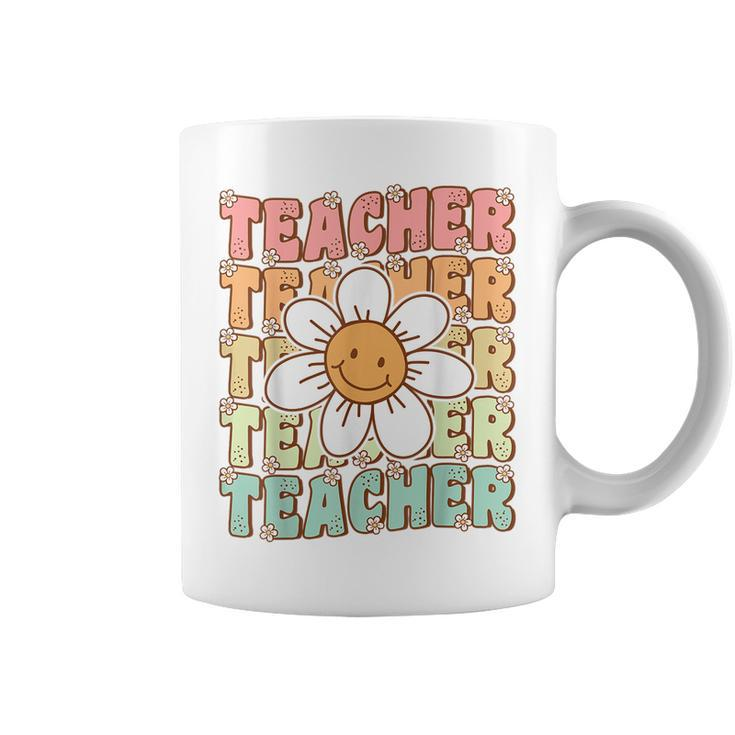 Groovy Teacher Cute Daisy Flower Retro Back To School Coffee Mug