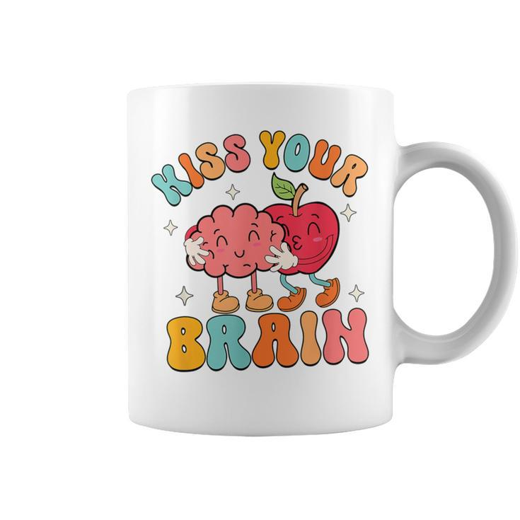 Groovy Teacher Kiss Your Brain Teachers Love Brains Coffee Mug