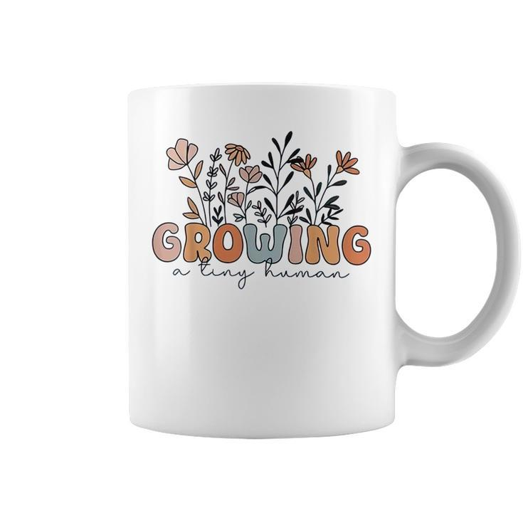 Growing A Tiny Human Floral Flowers Coffee Mug