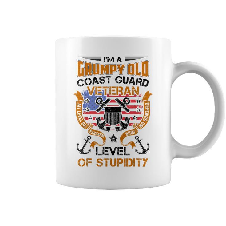 Grumpy Old Coast Guard Veteran Sarcasm Stupidity Funny Gift  Coffee Mug
