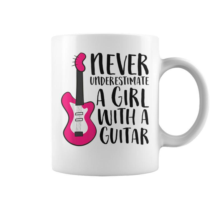Guitar Girl Gift Never Underestimate A Girl With A Guitar Guitar Funny Gifts Coffee Mug
