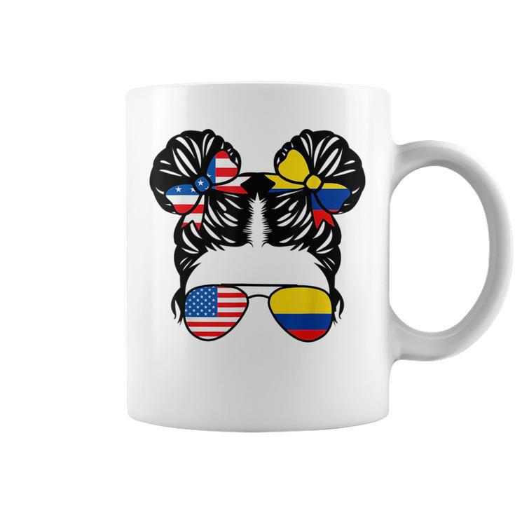 Half American Half Colombian Girl Usa Colombia Flag Patriot  Coffee Mug