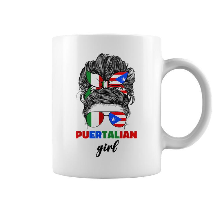 Half Italian And Puerto Rican Rico Italy Flag Girl For Women  Coffee Mug