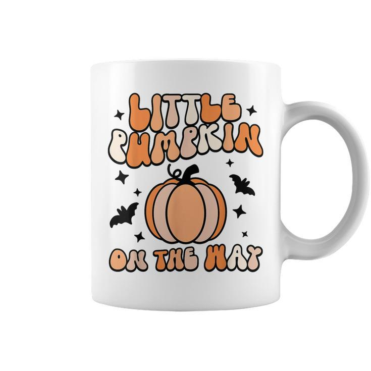 Halloween Pregnancy Little Pumpkin On The Way Groovy Coffee Mug