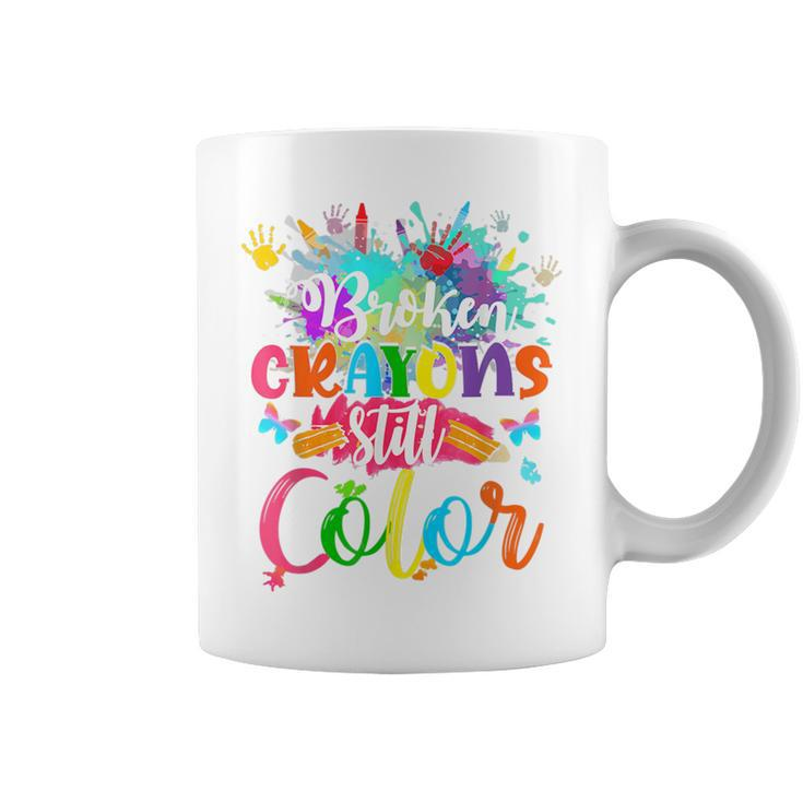 Hand Broken Crayons Still Color Suicide Prevention Awareness Coffee Mug