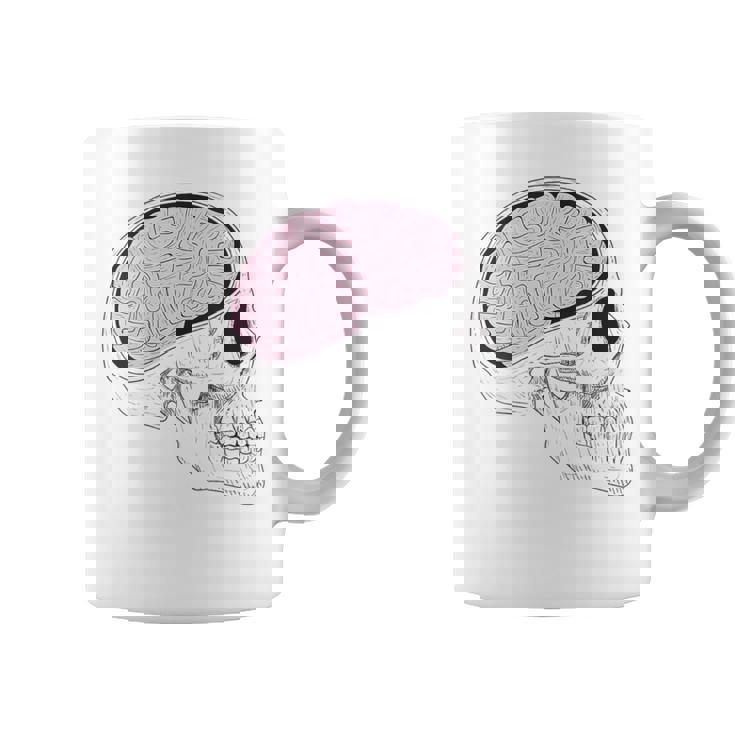 Hand-Drawn Vintage Retro Skull For Brain Surgeon Coffee Mug