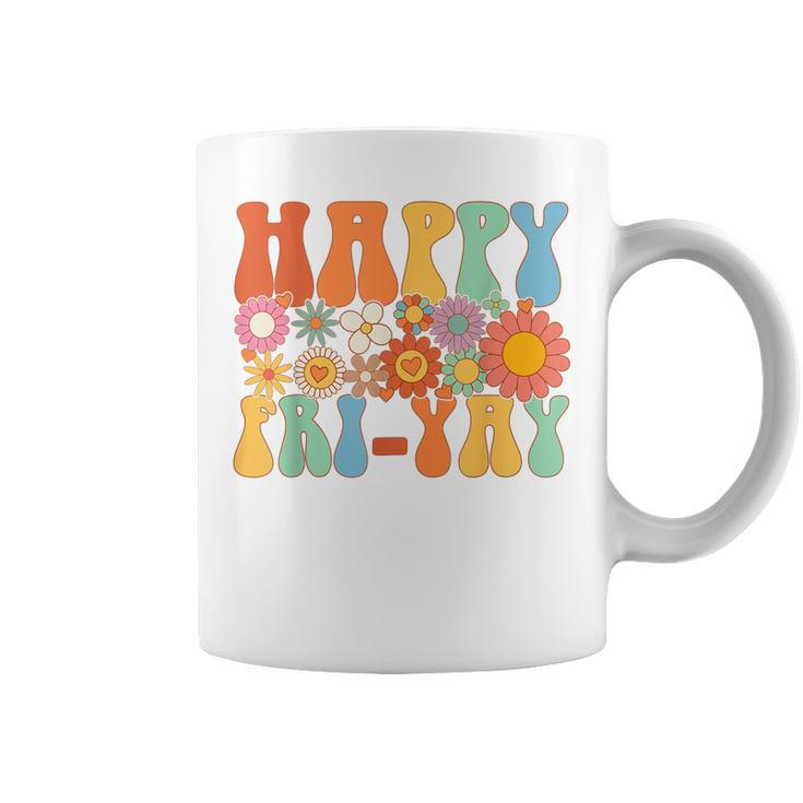 Happy Fri-Yay Friday Lovers Fun Teacher Groovy  Coffee Mug