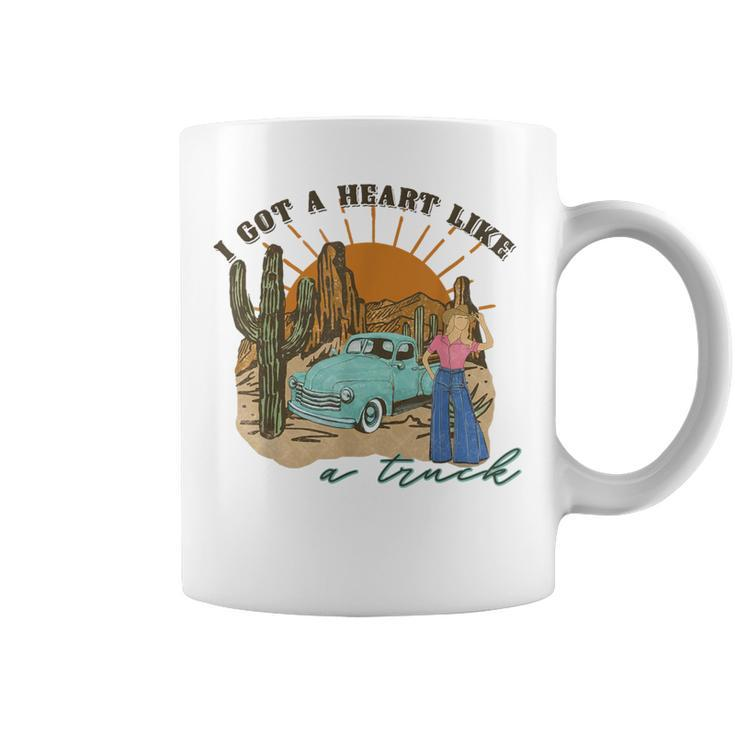 I Got A Heart Like A Truck Western Boho Sunset Girl Desert Coffee Mug