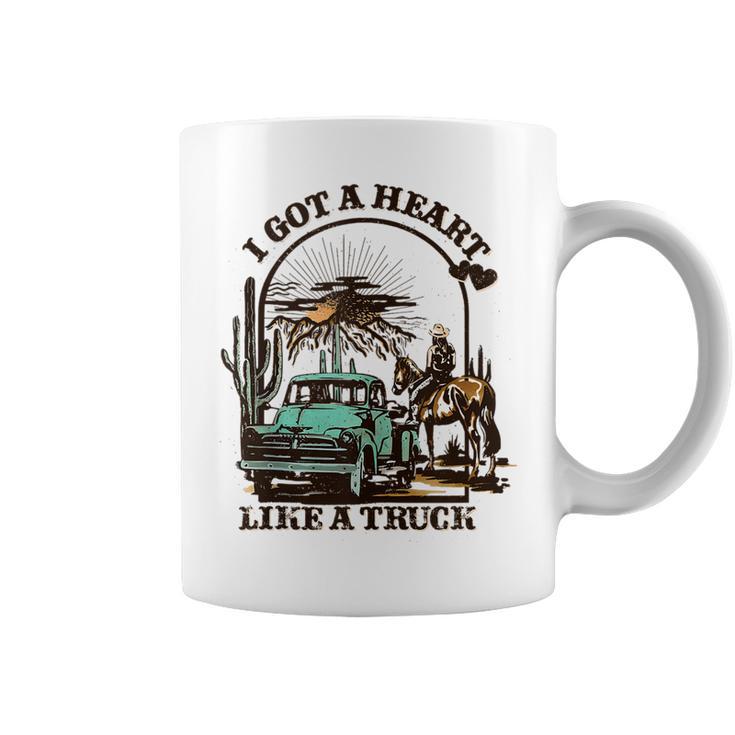 I Got A Heart Like A Truck Western Country Music Cowboy Coffee Mug