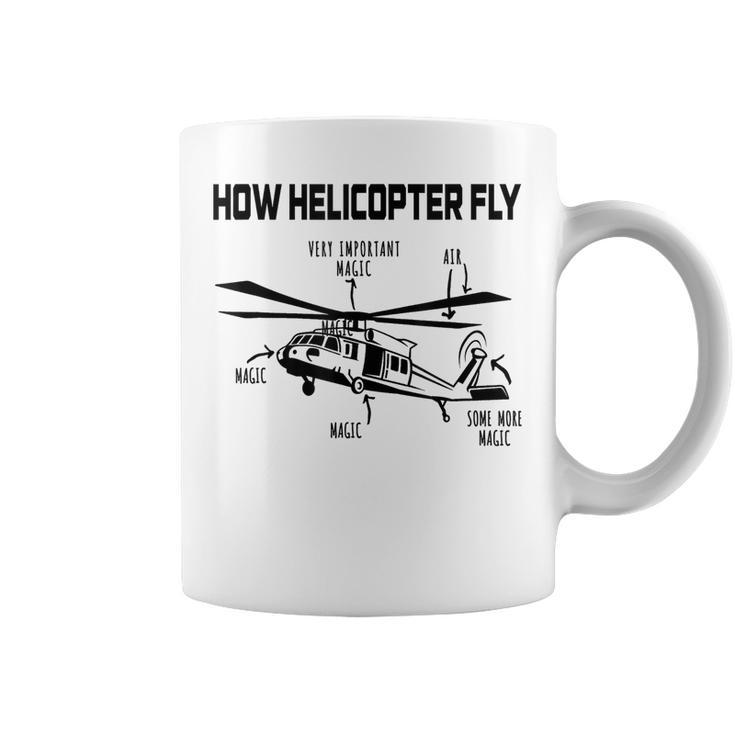 How Helicopters Fly Funny Helicopter Pilot Rotorcraft Pilot  Coffee Mug