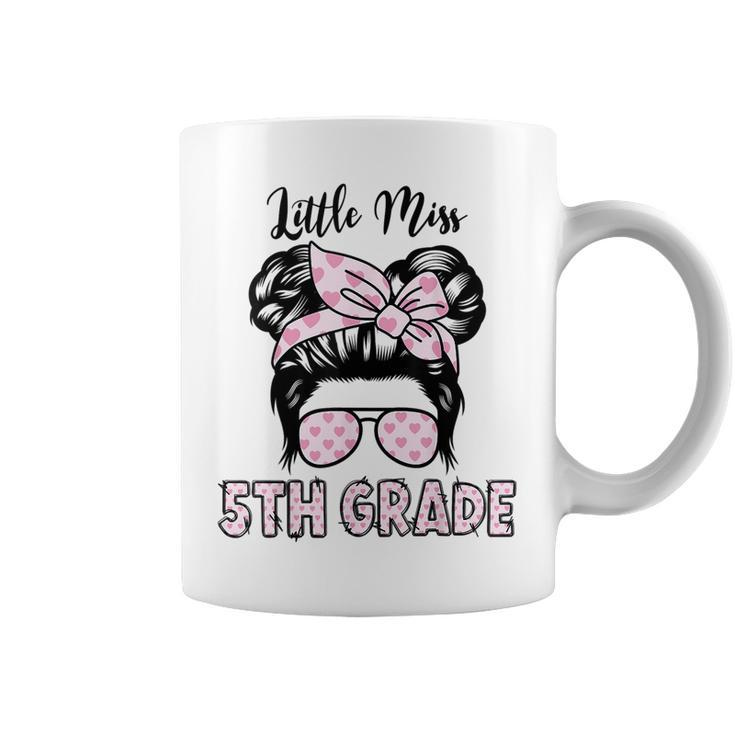 Hello 5Th Grade Messy Bun Girls Cute Heart Back To School  Coffee Mug